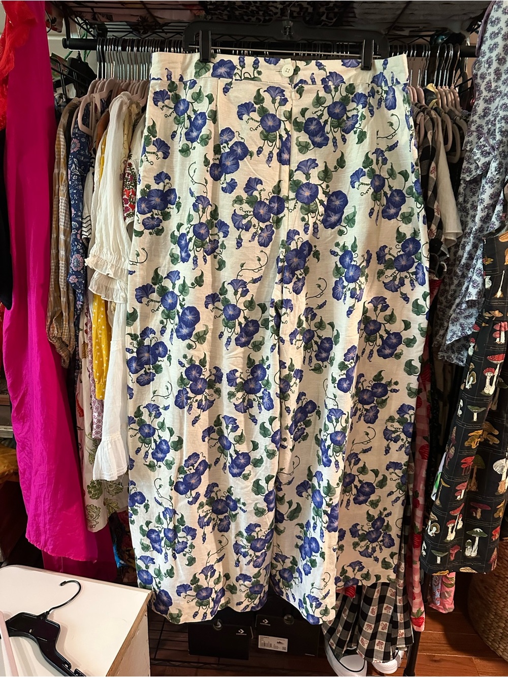 PRINCESS HIGHWAY “Morning Glory” Linen Wide-Leg Pants Floral Print AU18 US14